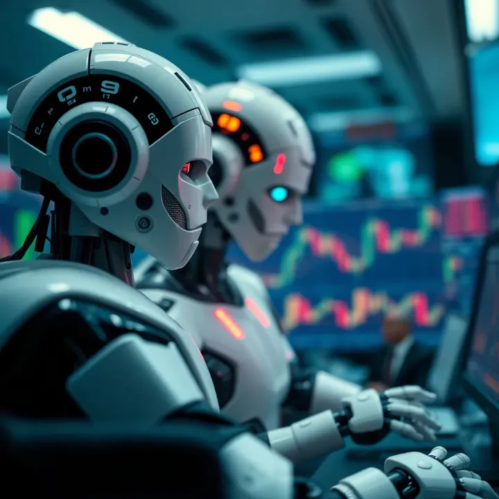 Visual representation of advantages and risks associated with using binary bots in trading