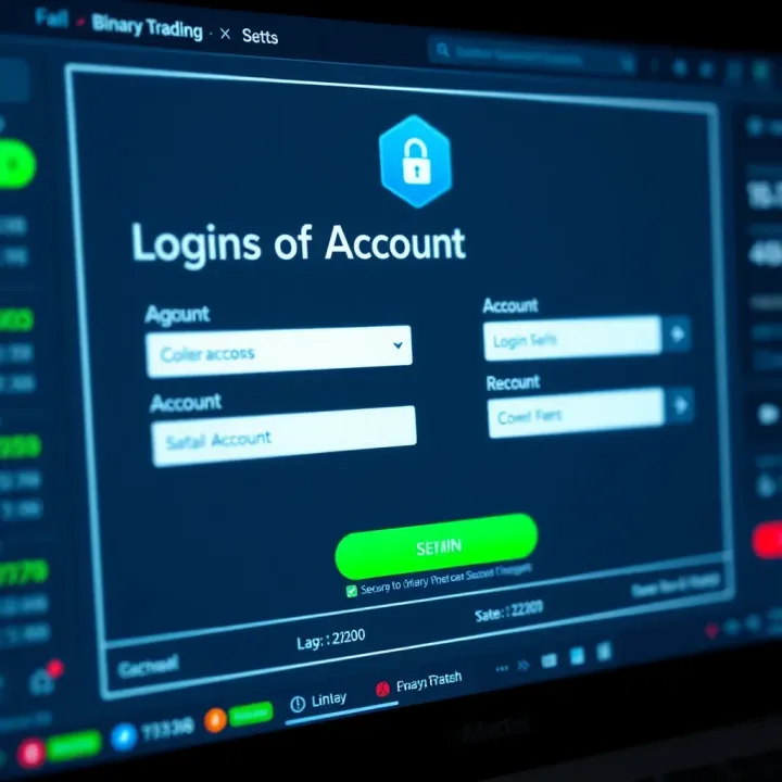 Secure login interface of a binary trading platform displaying account access fields