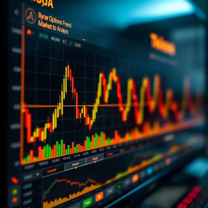 Digital graph displaying binary options trading trends and market analysis