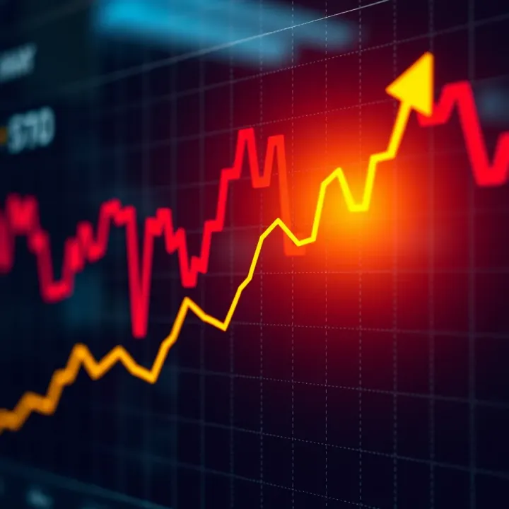 Graph showing upward and downward trends symbolizing binary trading options