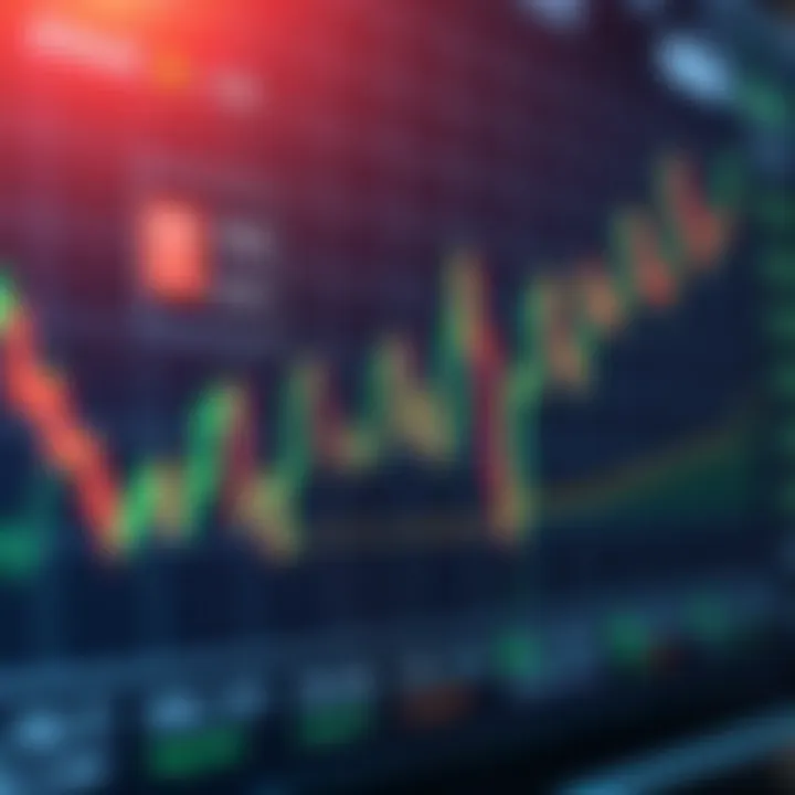 Graph showing currency exchange rate fluctuations in binary forex trading
