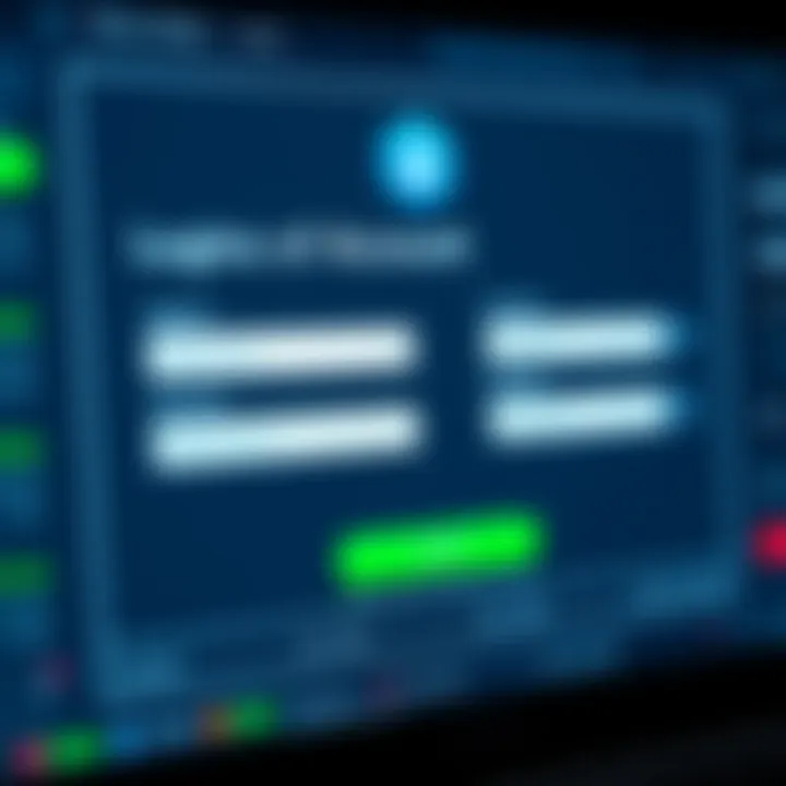 Secure login interface of a binary trading platform displaying account access fields