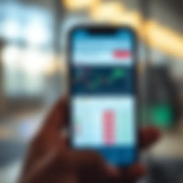 Interface of a Binary Trading Application in Kenya Mobile device displaying a binary trading app interface with charts and options for trading in Kenya