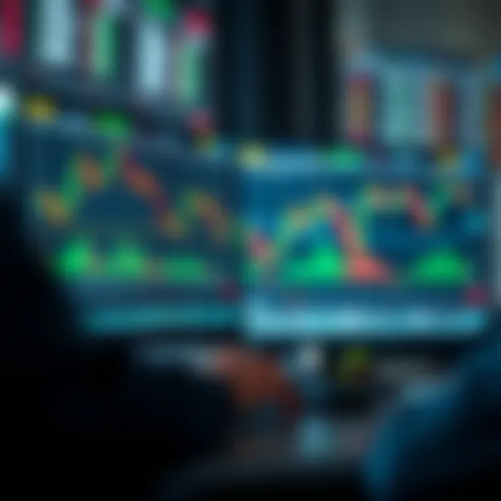 Automated Trading Software Analyzing Market Data Illustration of automated trading software analyzing market charts in a digital interface