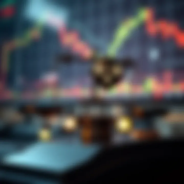 Conceptual graphic showing risks and benefits of using trading bots in financial markets