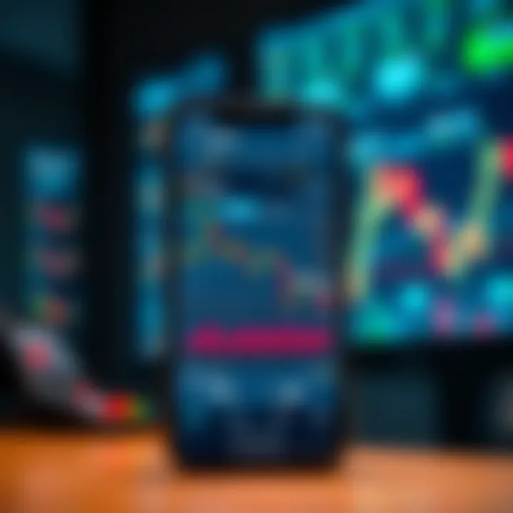 Mobile phone displaying forex trading charts and indicators for Kenyan market