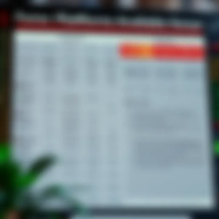 Comparison chart illustrating features and fees of popular forex platforms in Kenya