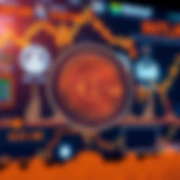 Secure transaction concept with blockchain and digital security icons