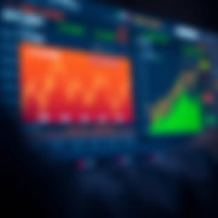 Financial dashboard displaying asset selection options and risk indicators for trading decisions