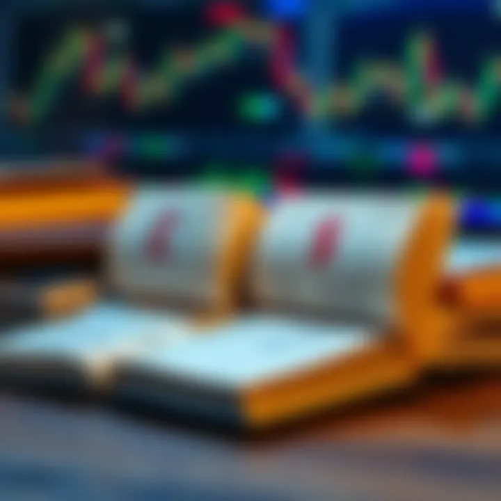 Open book with forex charts and currency symbols illustrating trading strategies