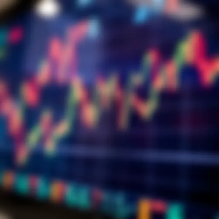 Dynamic Forex Currency Exchange Trends Graph showing fluctuating forex currency exchange rates on a digital screen