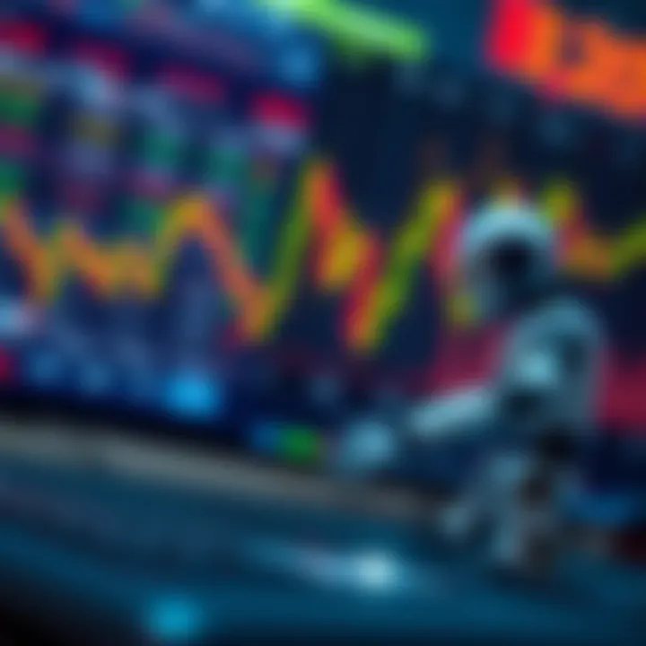 Visual representation of risk management strategies in forex trading with bots on a digital interface