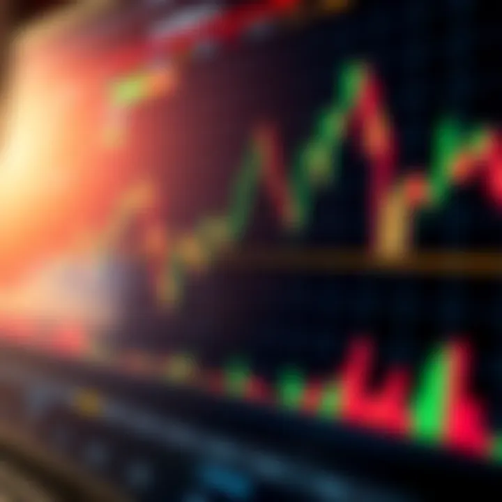 Graph showing currency pair fluctuations on a digital trading platform