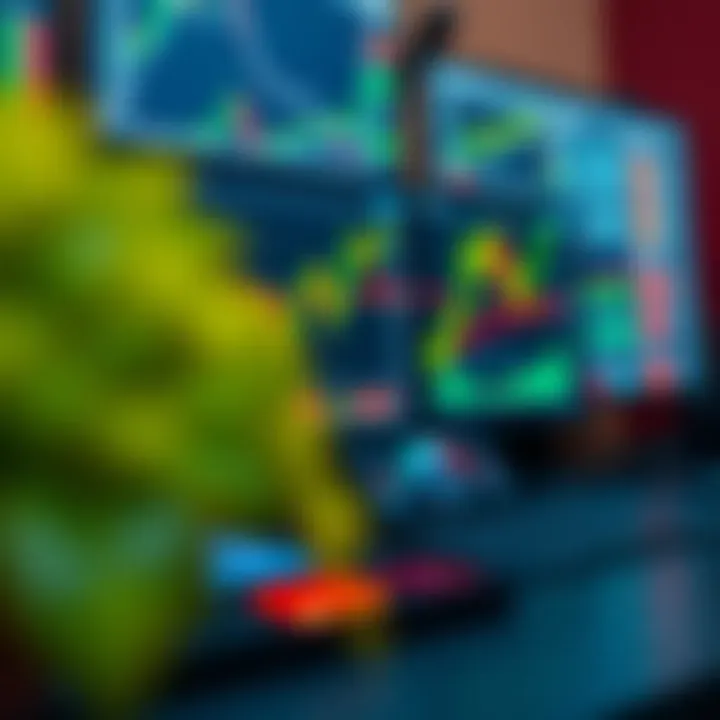 Forex Market Analysis Tools and Charts Desktop setup displaying forex trading charts and analytical tools for market analysis