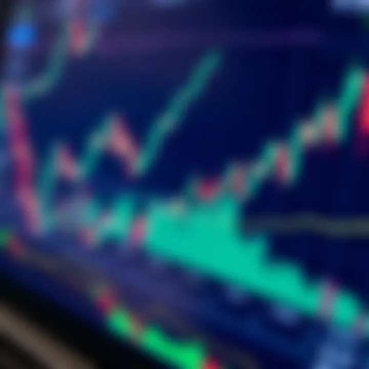 Close-up of trading platform interface showing currency pairs and market trends