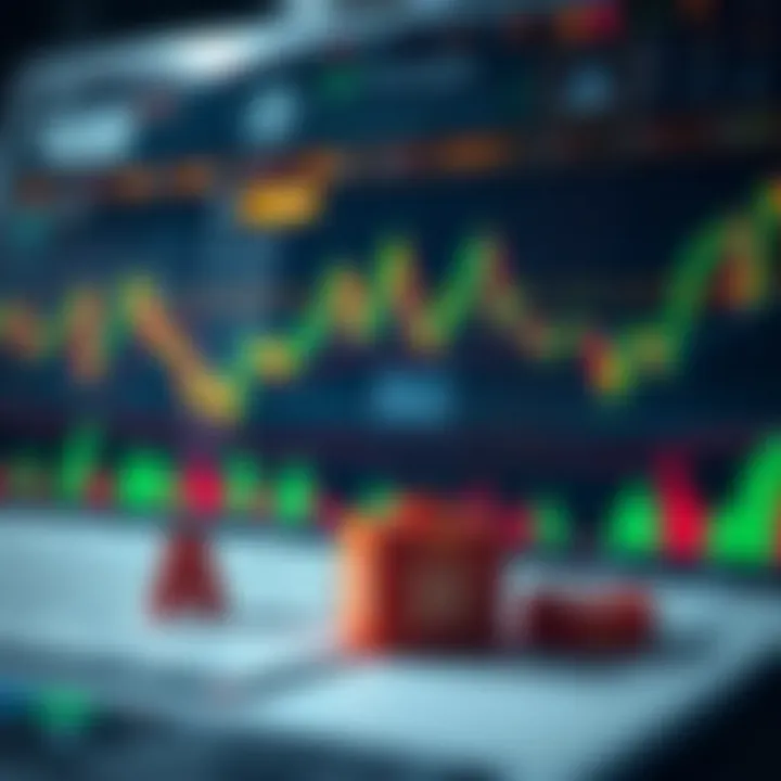 Conceptual illustration of strategic trading decisions with charts and financial icons