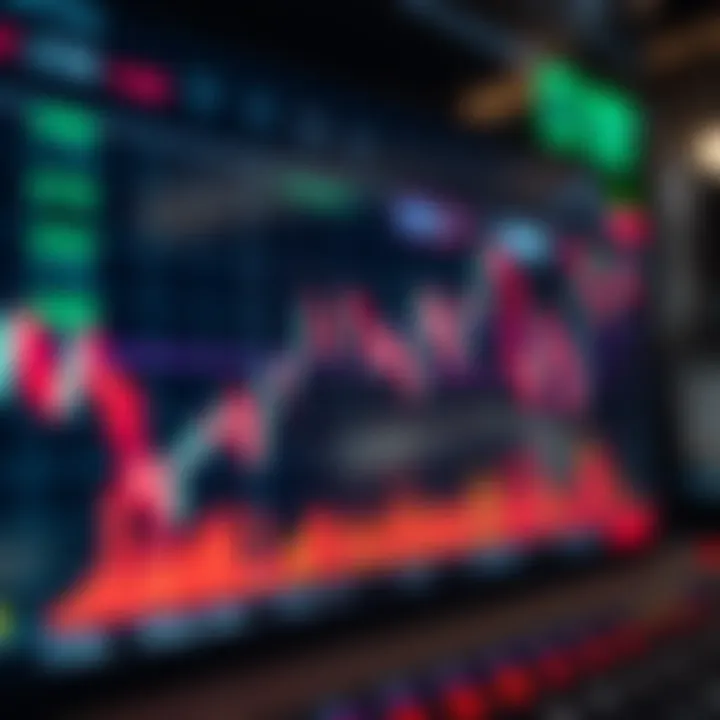 Currency Exchange Rate Trends on a Trading Platform Graph showing currency exchange rates fluctuating on a digital trading platform