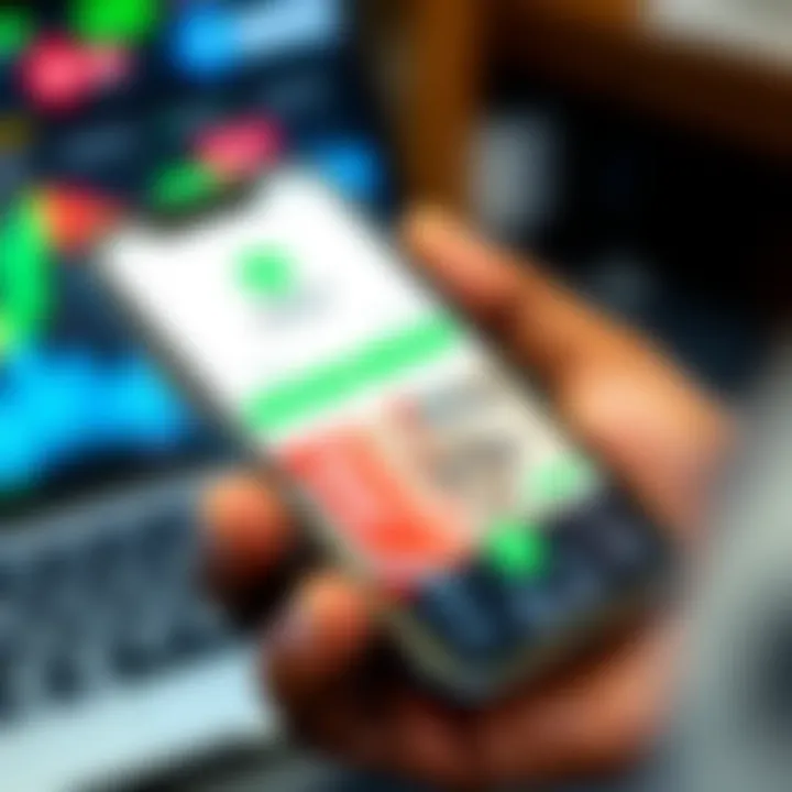 Forex Trading Using Mobile App with M-Pesa Integration in Kenya Mobile phone displaying forex trading app interface with Kenyan shilling and M-Pesa logo