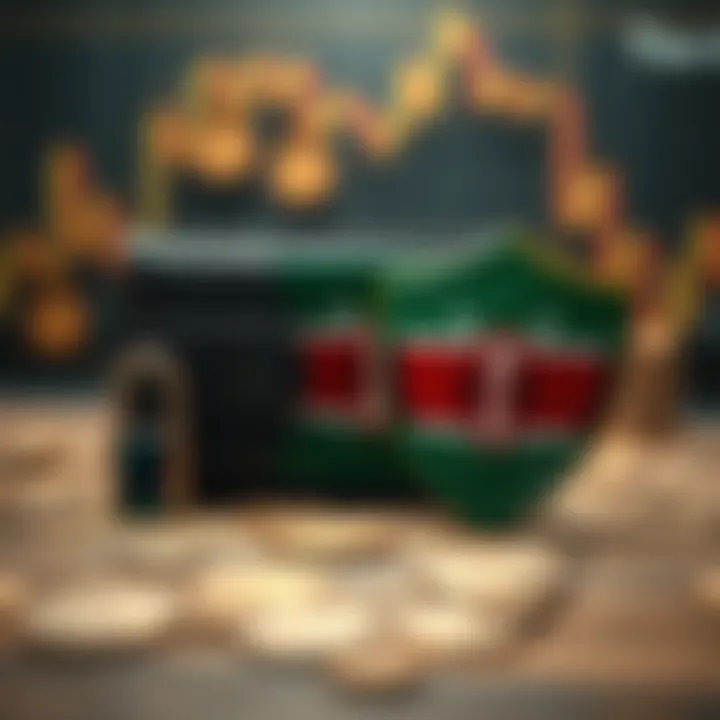 Conceptual illustration showing secure crypto wallet with Kenyan flag and shield symbolizing regulation and safety