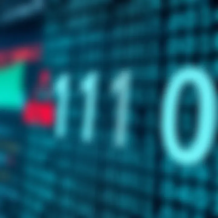Visual representation of a decimal number being converted into binary digits