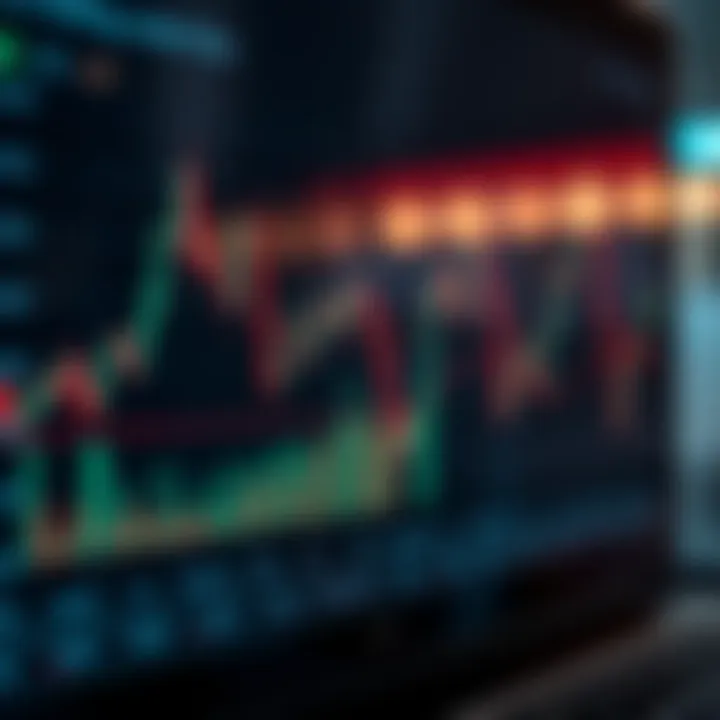 Graph showing forex market trends and currency exchange rates