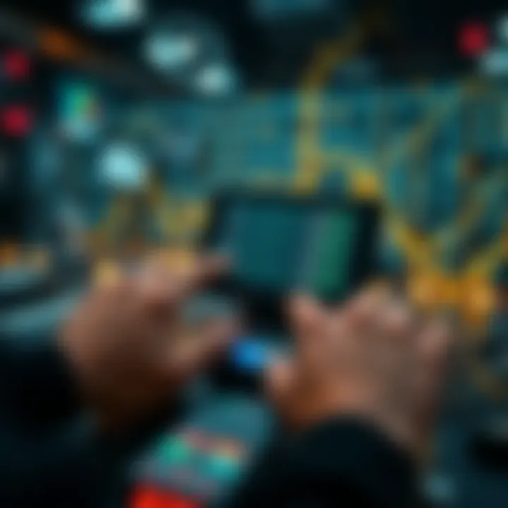 Visual representation of binary code powering electronic devices and technology