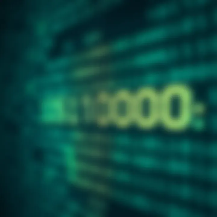 Visual representation of binary code translating into text and digital data