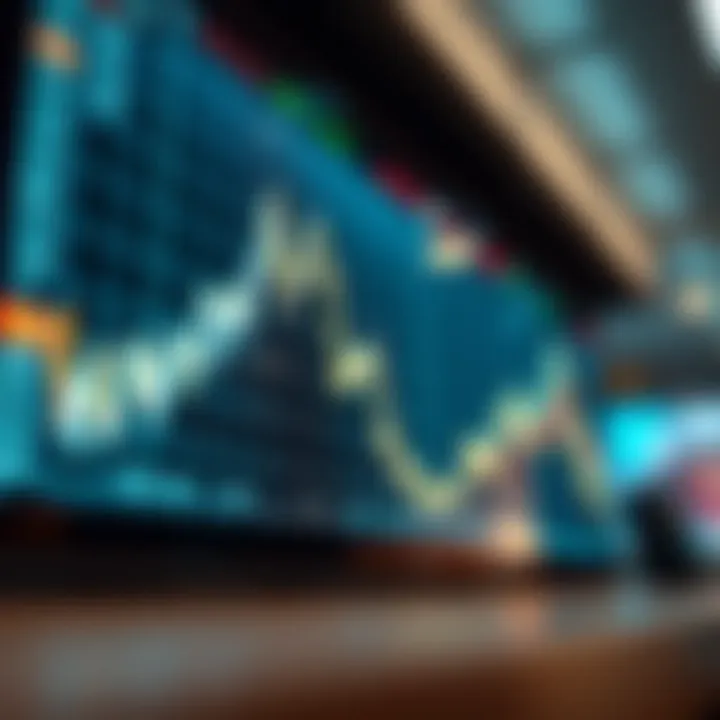 Graph showing upward and downward market trends in binary trading