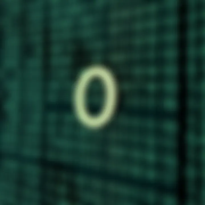 Diagram illustrating the binary number system with digits zero and one