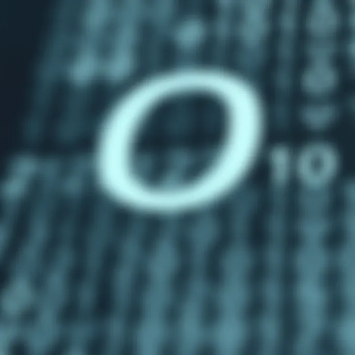 Diagram showing the base two binary numeral system with digits zero and one