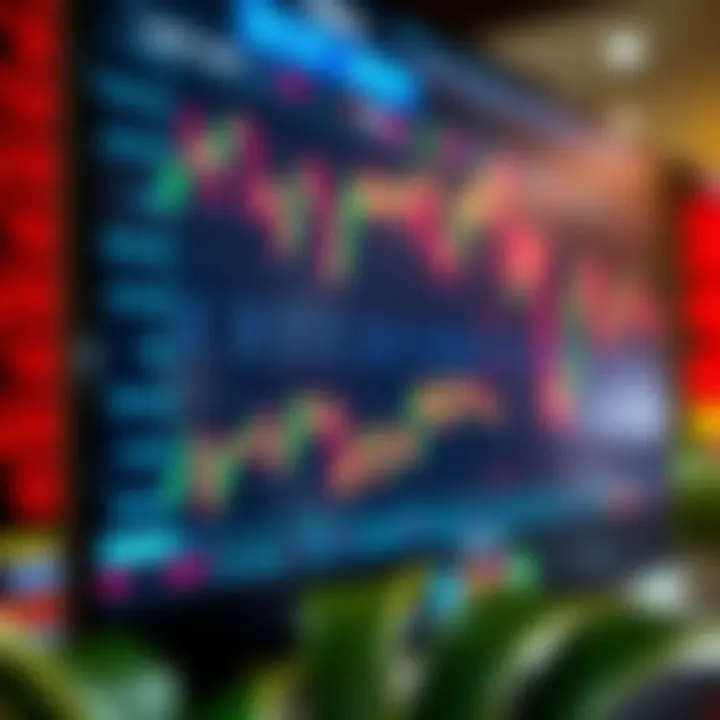 Illustration of forex trading platform with currency pairs and trading indicators