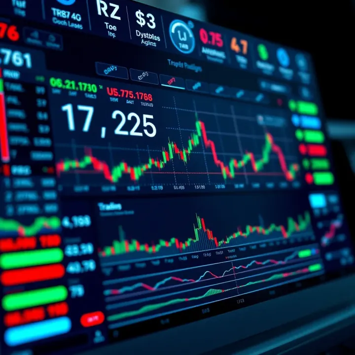 Dashboard of a crypto trading platform showing market trends and trading options