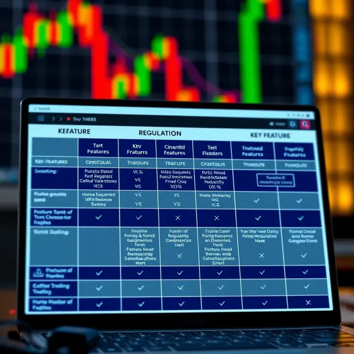 Key Features and Regulatory Comparison of Leading Forex Brokers in Kenya Comparison table highlighting key features and regulations of top forex brokers in Kenya
