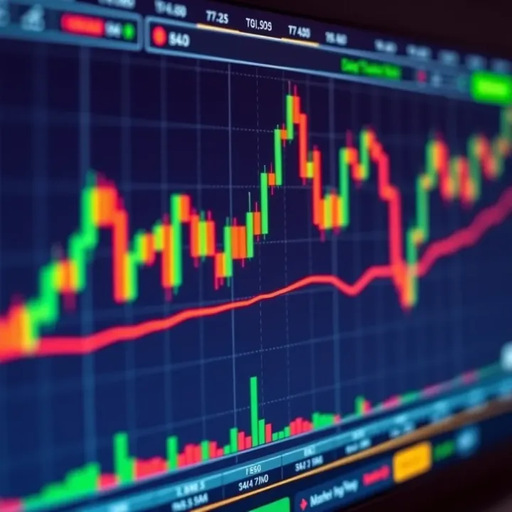 Graph showing forex trading platform interface with currency pairs and market data