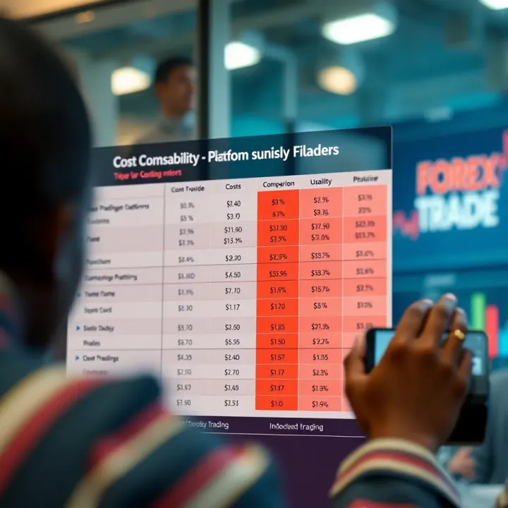 Comparison chart showing costs and usability of popular forex trading platforms in Kenya