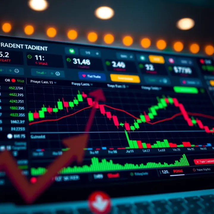 User interface of a cryptocurrency trading platform showing market charts and trading options