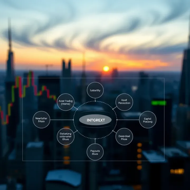 Diagram illustrating key binary trading concepts including asset selection and payout structures