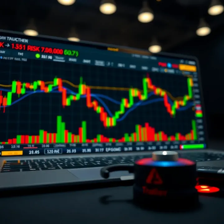 Chart displaying risk management strategies and binary option trading tactics