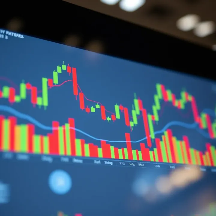 Candlestick chart illustrating various bullish and bearish patterns used in financial trading analysis