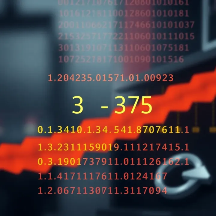 Diagram showing the division of a decimal whole number by two to obtain binary digits