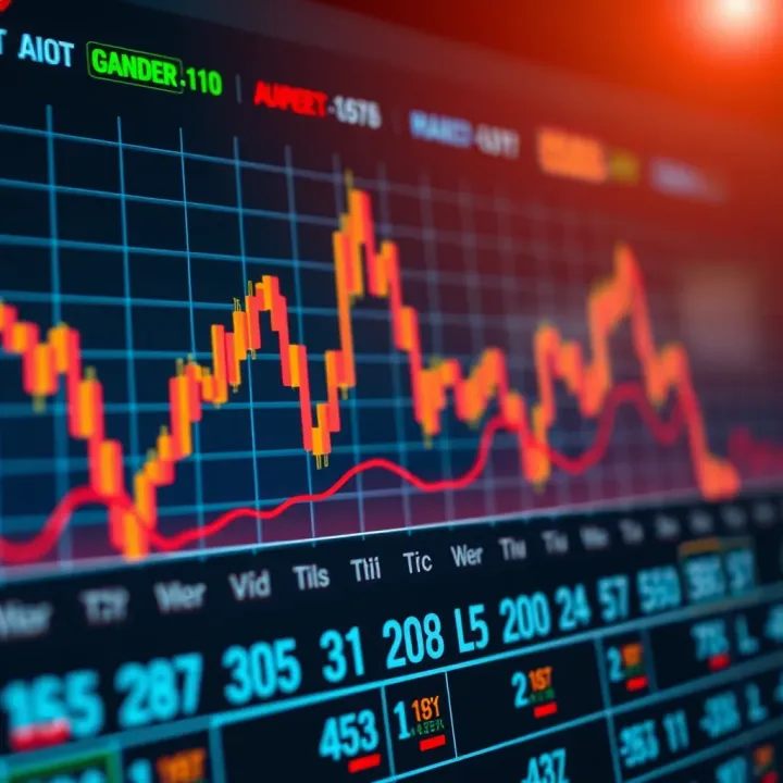Graph showing market trends influenced by scheduled economic reports and data