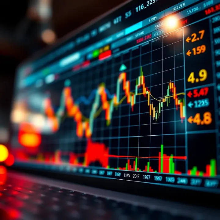 Trend Analysis in Binary Trading Strategies Graph showing upward and downward trends in binary trading with key points marked