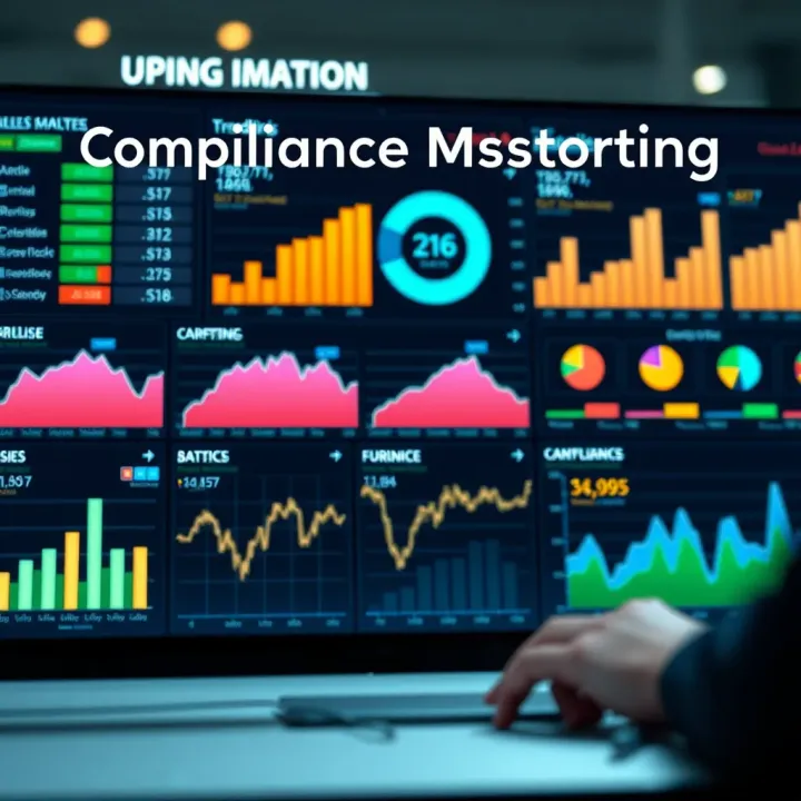 Digital Tools Enhancing Compliance Risk Monitoring Modern digital dashboard displaying compliance metrics and risk assessment charts