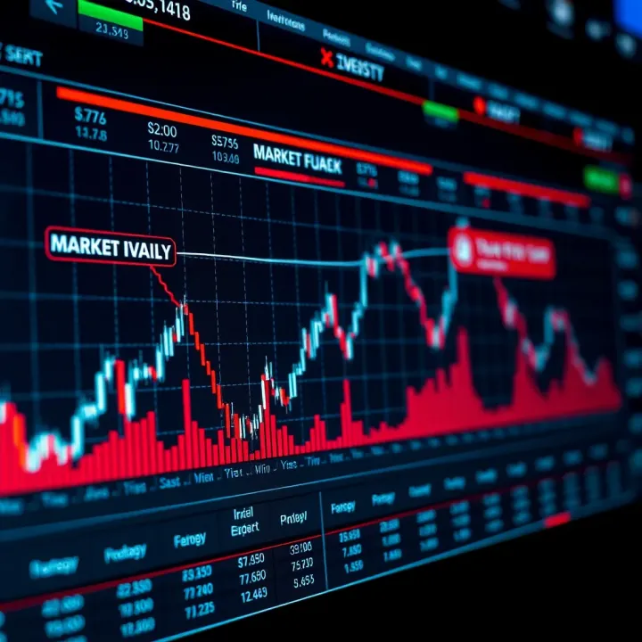 Market Volatility Fluctuations with Risk Mitigation Strategies Graph illustrating market volatility fluctuations with protective strategy overlays