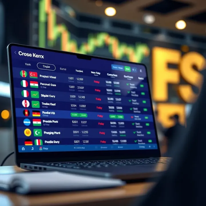 Illustration of a digital platform displaying forex broker options for Kenyan traders
