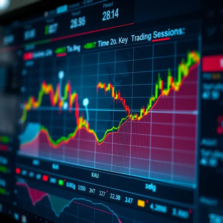 Graph showing forex market activity peaks during Asian, European, and American trading sessions