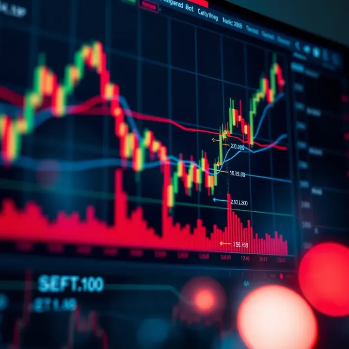 Forex Bot Market Trend Analysis and Signals Graph depicting currency market trends with automated trading bot signals and indicators