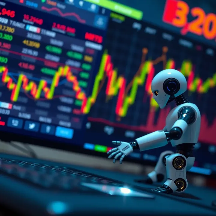 Visual representation of risk management strategies in forex trading with bots on a digital interface
