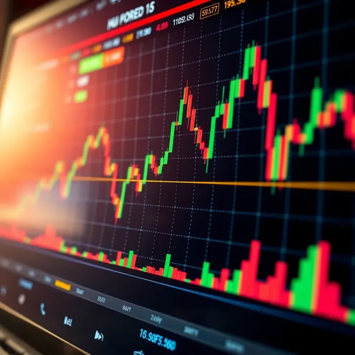 Graph showing currency pair fluctuations on a digital trading platform