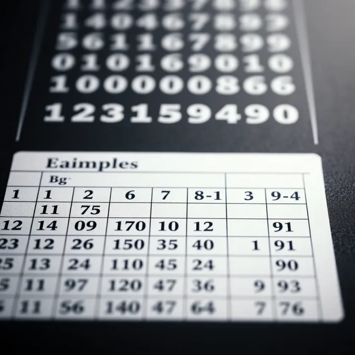 Table showing examples of binary numbers alongside their decimal equivalents